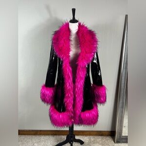 🚫SOLD🚫 Dollskill Vinyl Faux Fur Winter Coat